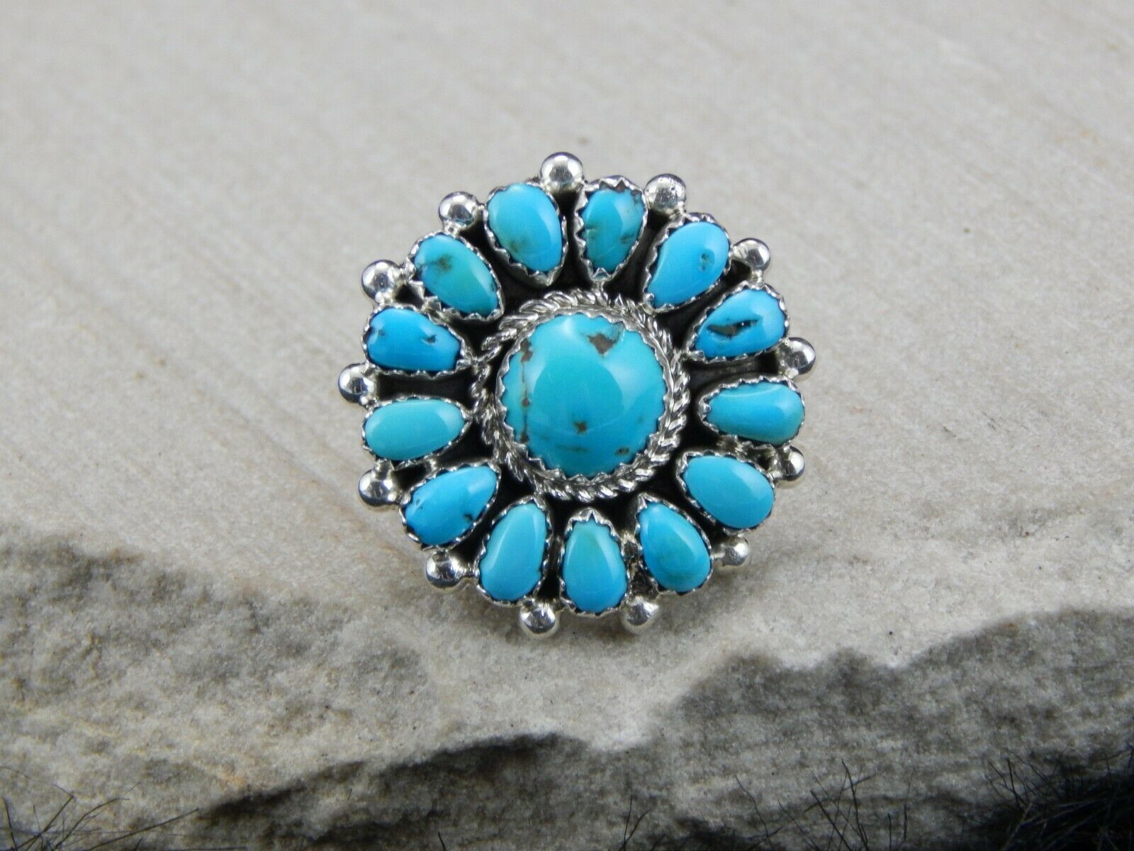 Navajo Sterling Silver & Turquoise Ring - Eric Wilson - High Lonesome Trading