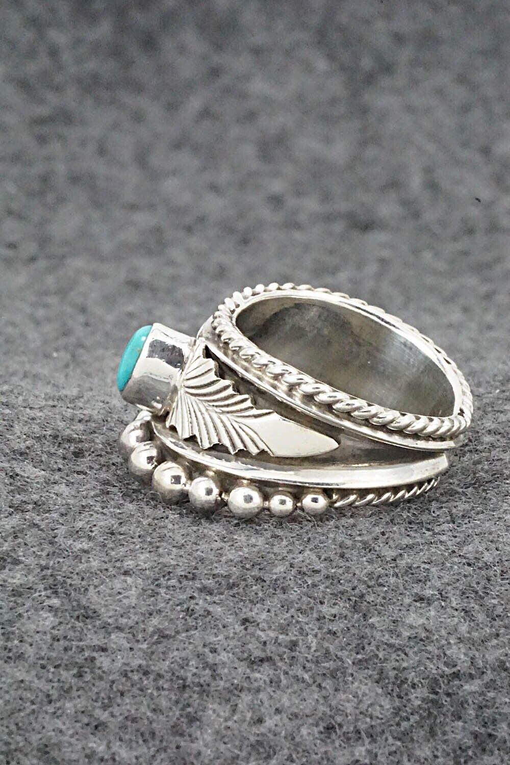 Turquoise & Sterling Silver Ring - Tom Lewis - Size 7.75