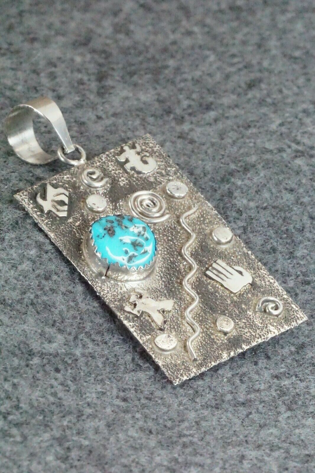 Turquoise & Sterling Silver Pendant - Shirley Skeets