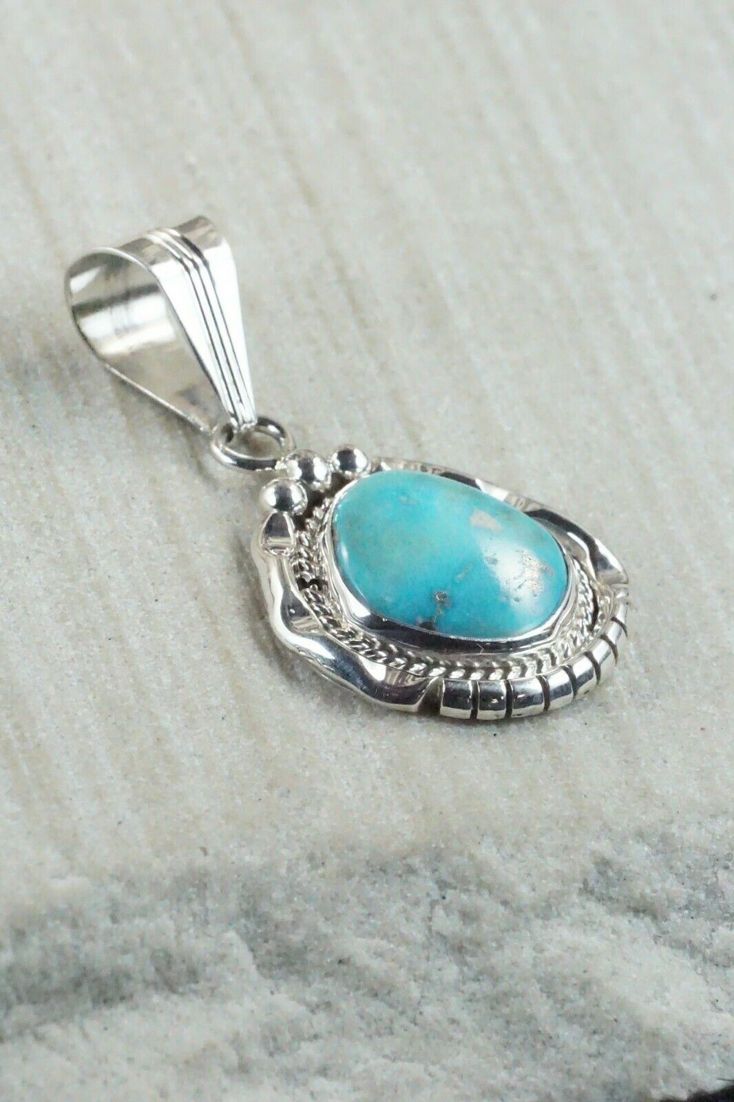 Turquoise & Sterling Silver Pendant - Samuel Yellowhair