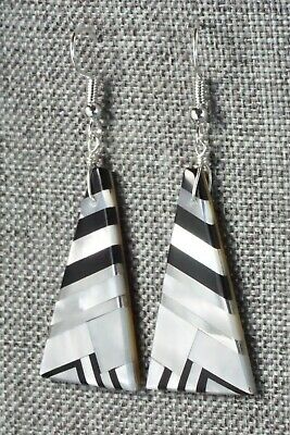 Mother of Pearl & Sterling Silver Inlay Earrings - Daniel Coriz