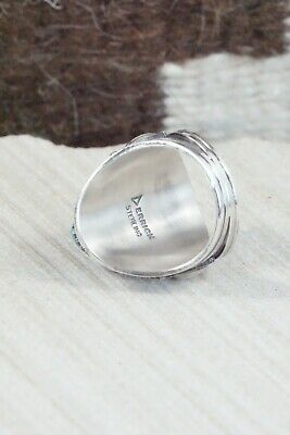 Turquoise & Sterling Silver Ring - Derrick Gordon - Size 8.75