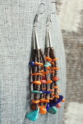 Multi Stone & Sterling Silver Earrings - Daniel Coriz