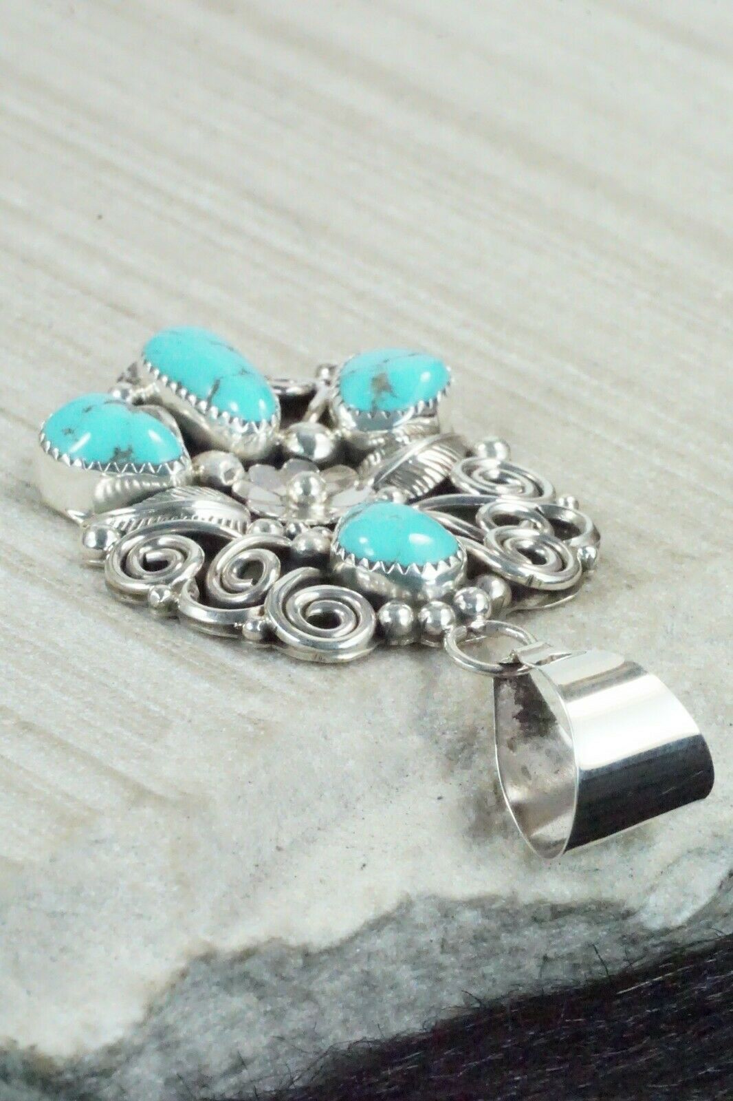 Turquoise & Sterling Silver Pendant - Shirley Largo