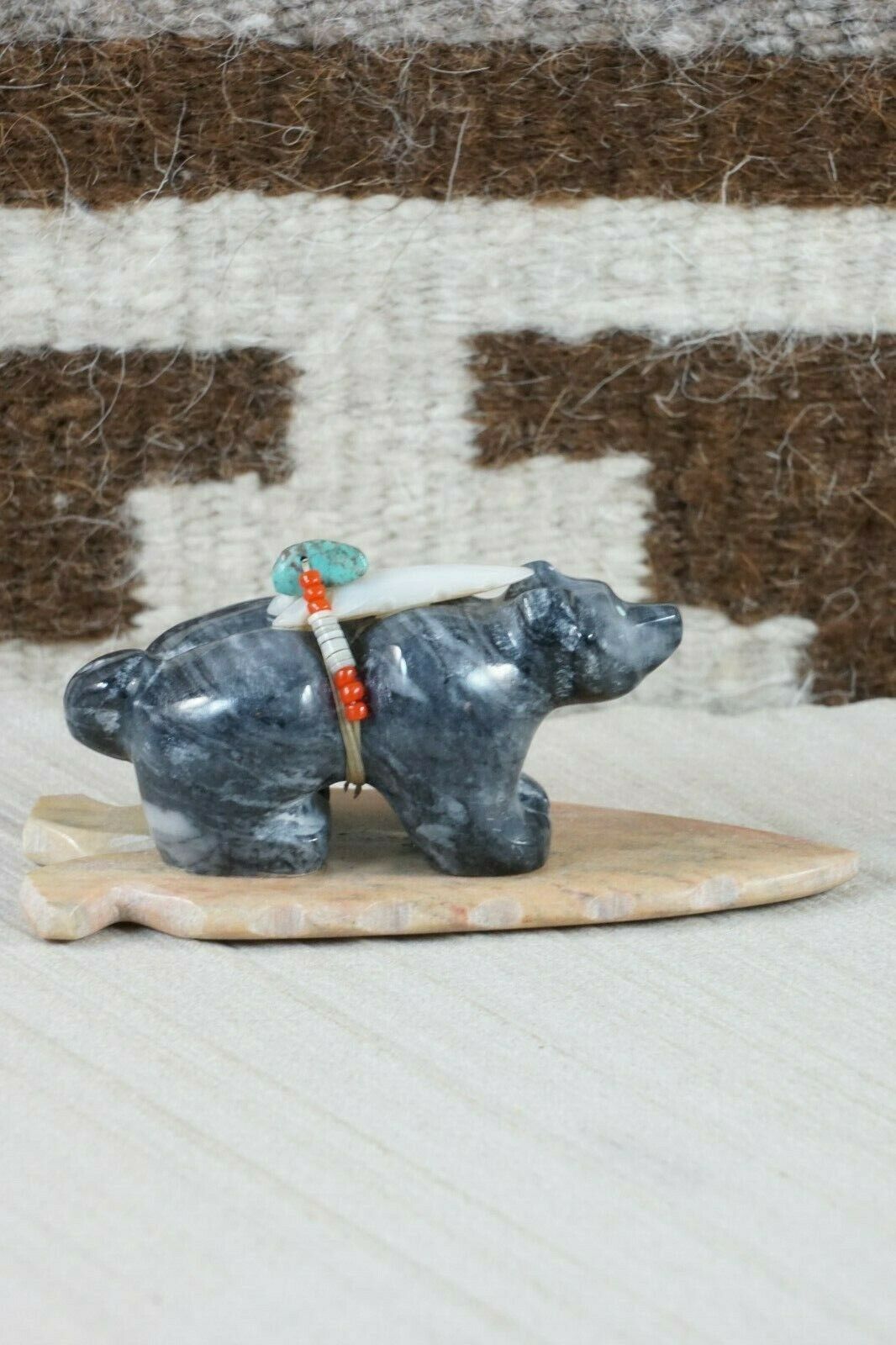 Bear Zuni Fetish Carving - Cameron Kallestewa - High Lonesome Trading