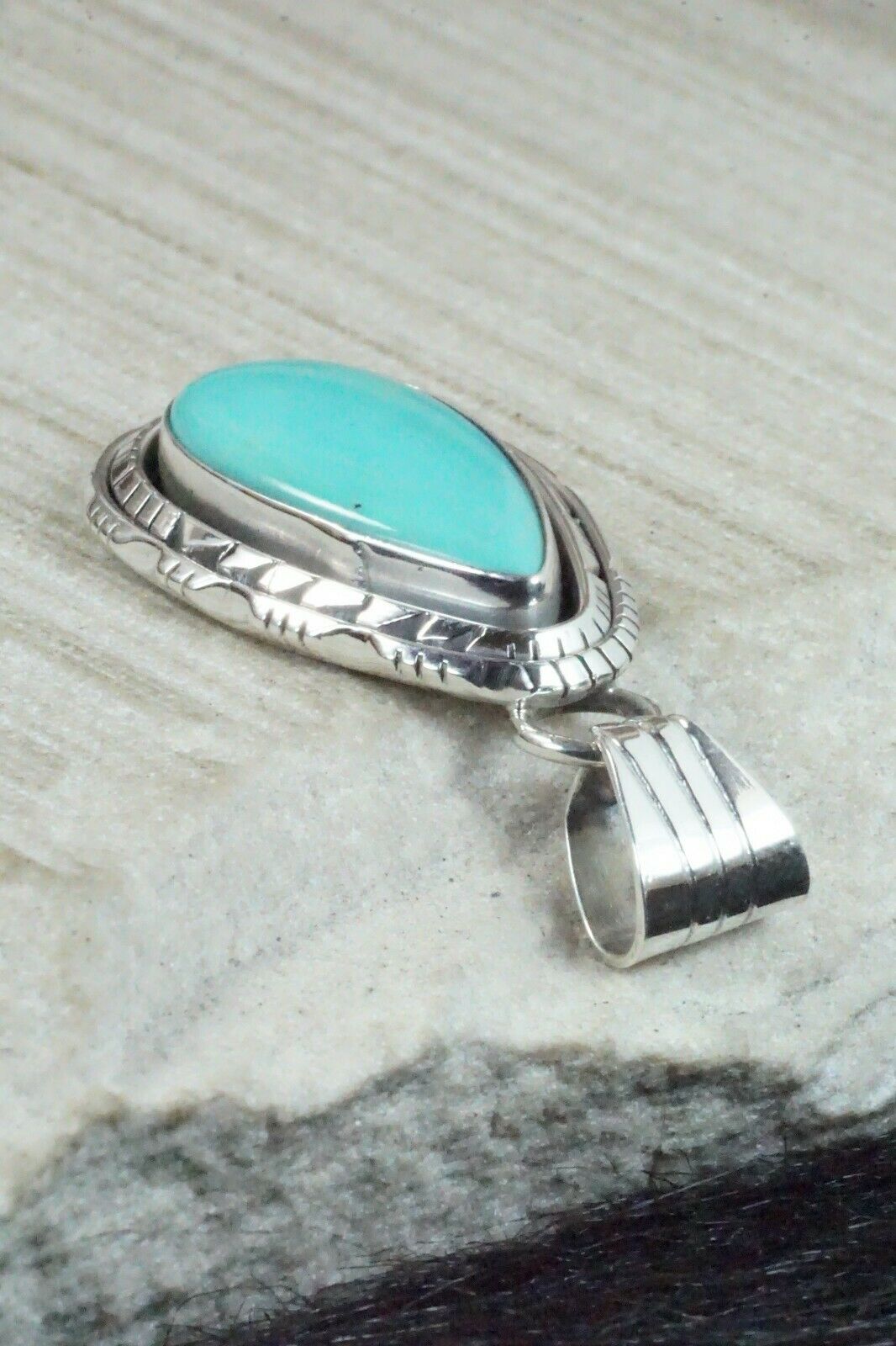 Turquoise & Sterling Silver Pendant - Samuel Yellowhair