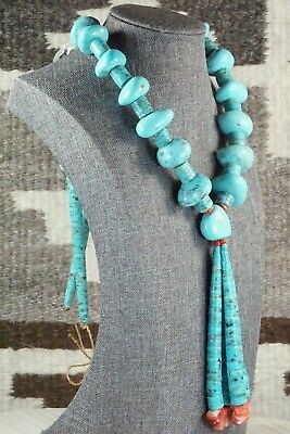 Turquoise & Spiny Oyster Necklace - Lupe Lovato