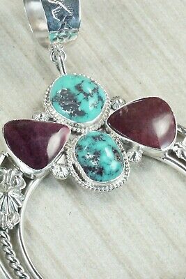 Turquoise, Spiny Oyster and Sterling Silver Pendant - Derrick Gordon