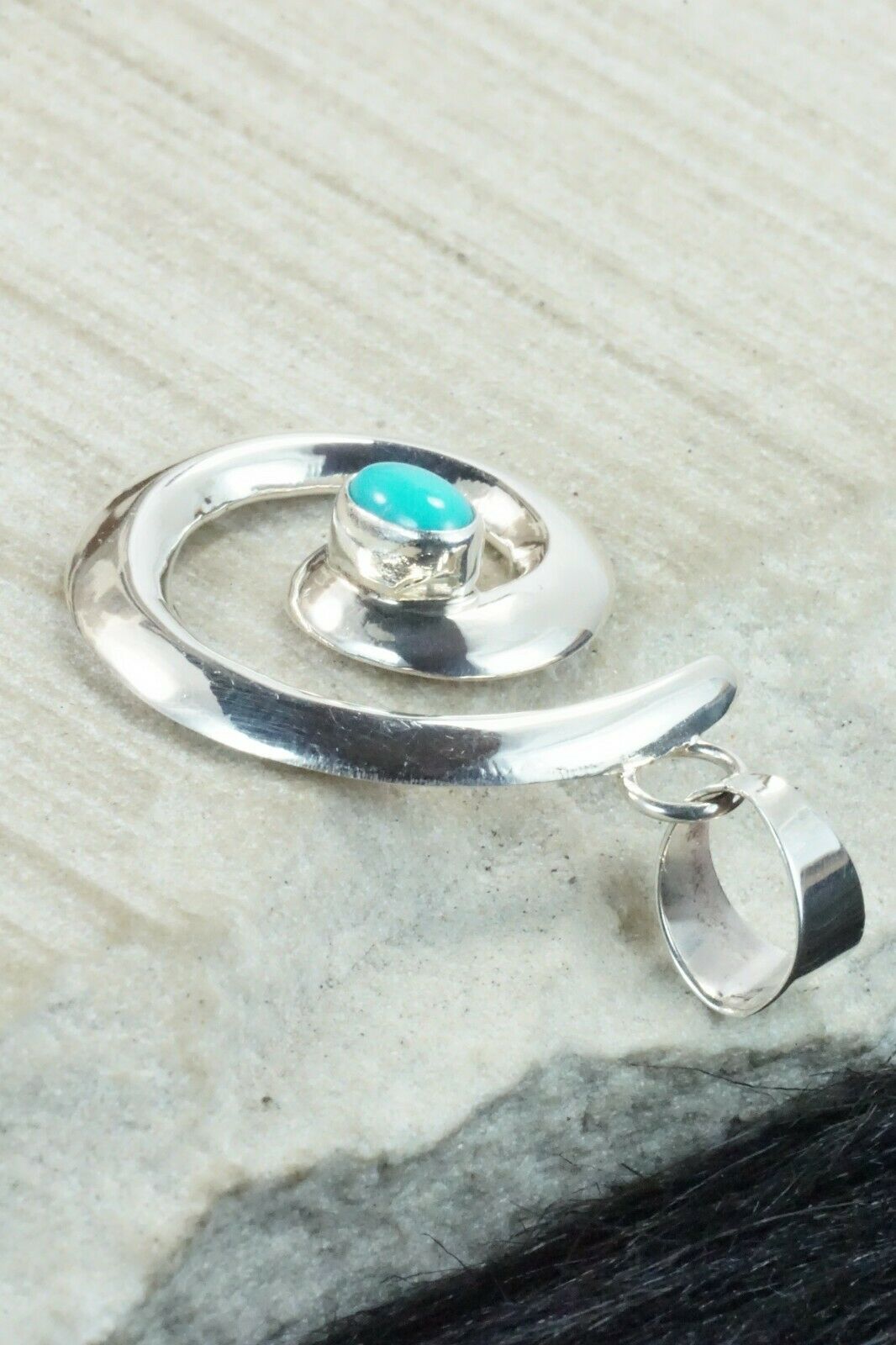Turquoise & Sterling Silver Pendant - Mildred Parkhurst