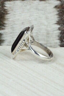 Onyx & Sterling Silver Ring - Amos Begay - Size 8