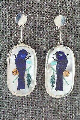 Inlay Lapis & Sterling Silver Earrings - Harlan Coonsis - High Lonesome Trading