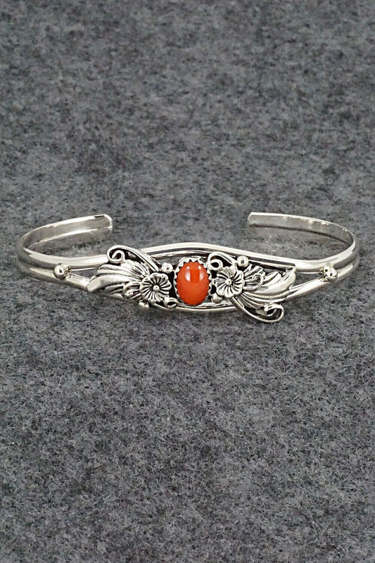 Coral & Sterling Silver Bracelet - Sadie Jim