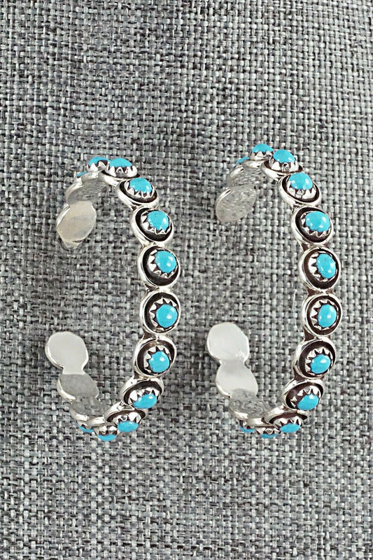Turquoise & Sterling Silver Earrings - Florenda Lonasee
