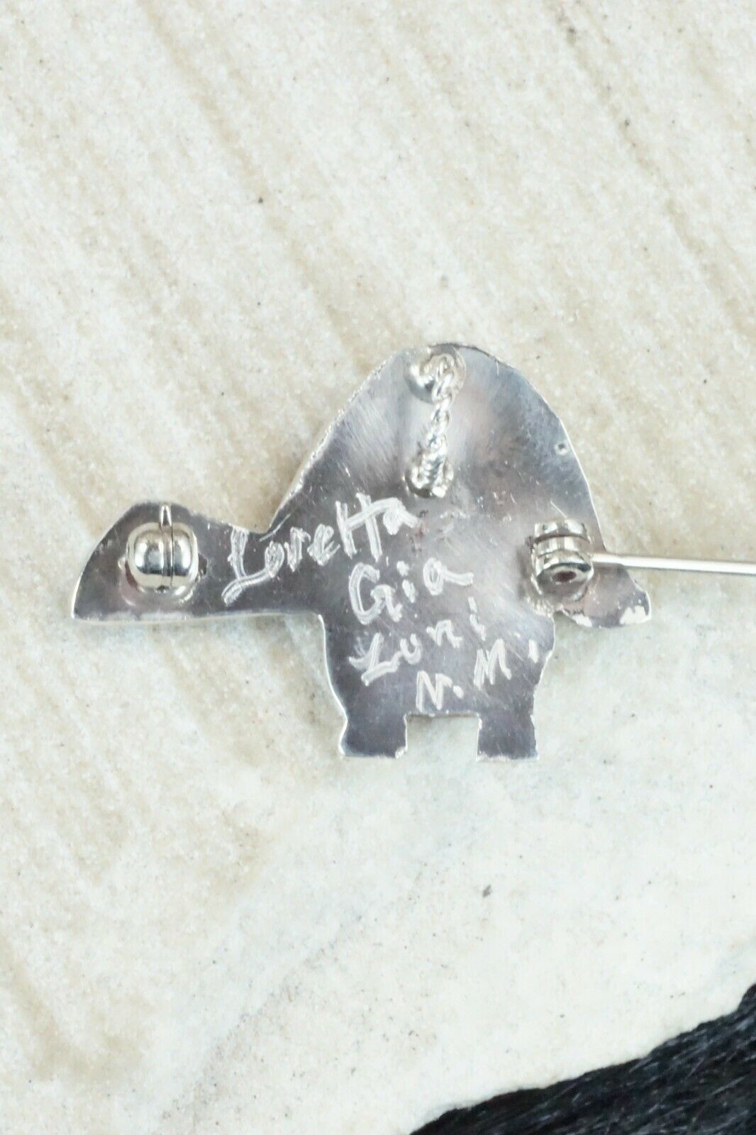 Multi Stone & Sterling Silver Pendant/ Pin - Loretta Gia