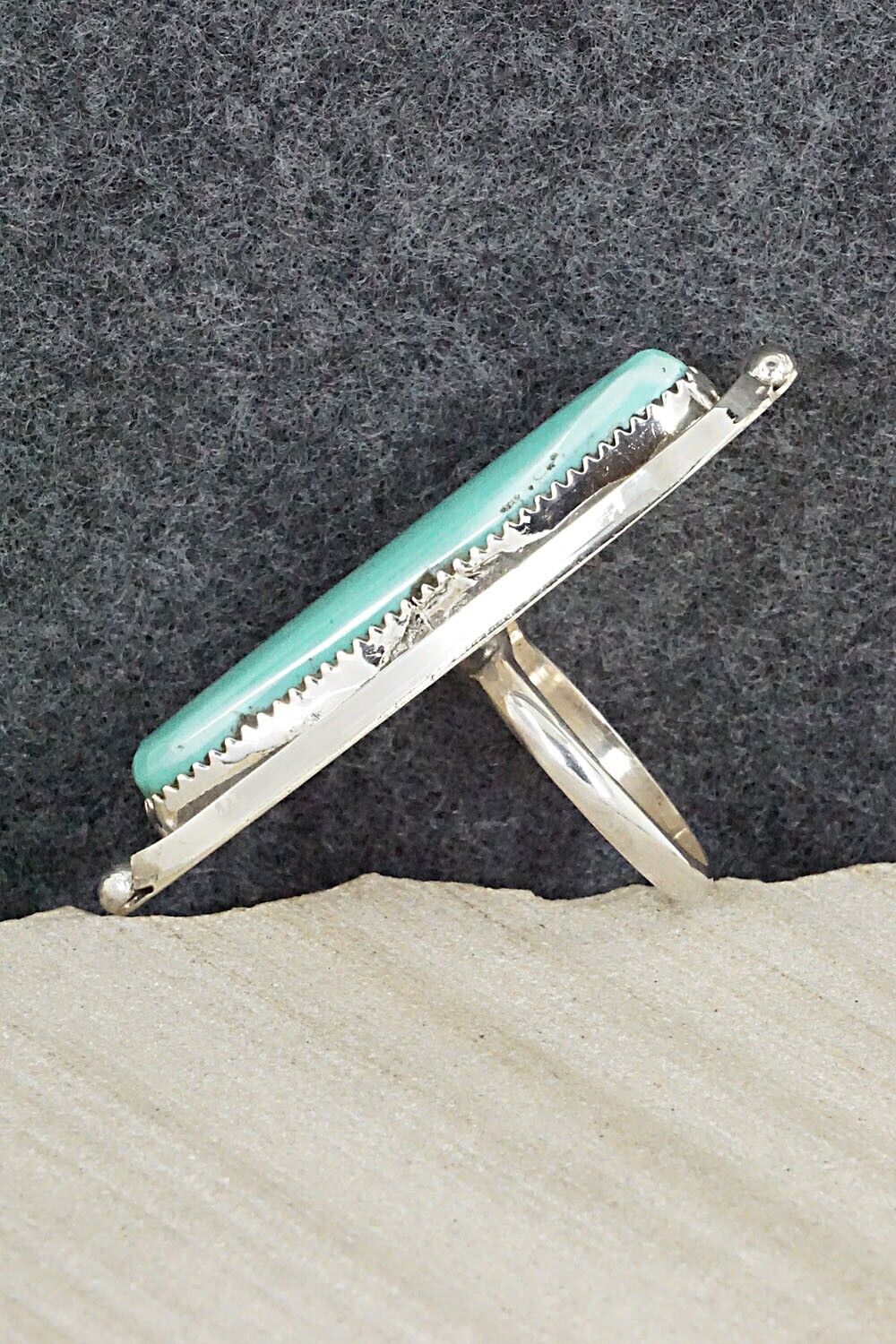 Turquoise & Sterling Silver Ring - Donavan Nez - Size 9.25