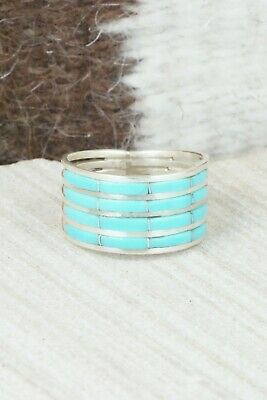 Turquoise & Sterling Silver Ring - Claresse Kylestewa - Size 8.75