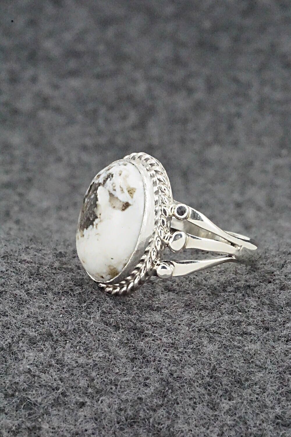 White Buffalo & Sterling Silver Ring - Grace Kenneth - Size 8