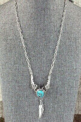 Turquoise & Sterling Silver Necklace - Lee Shorty