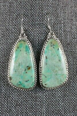Navajo Turquoise and Sterling Silver Earrings - Verley Betone