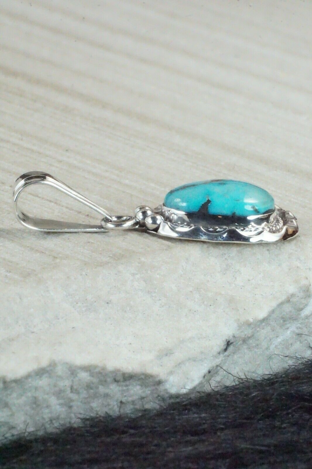 Turquoise & Sterling Silver Pendant - Samuel Yellowhair