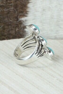 Turquoise & Sterling Silver Ring - Sheena Jack - Size 7.75
