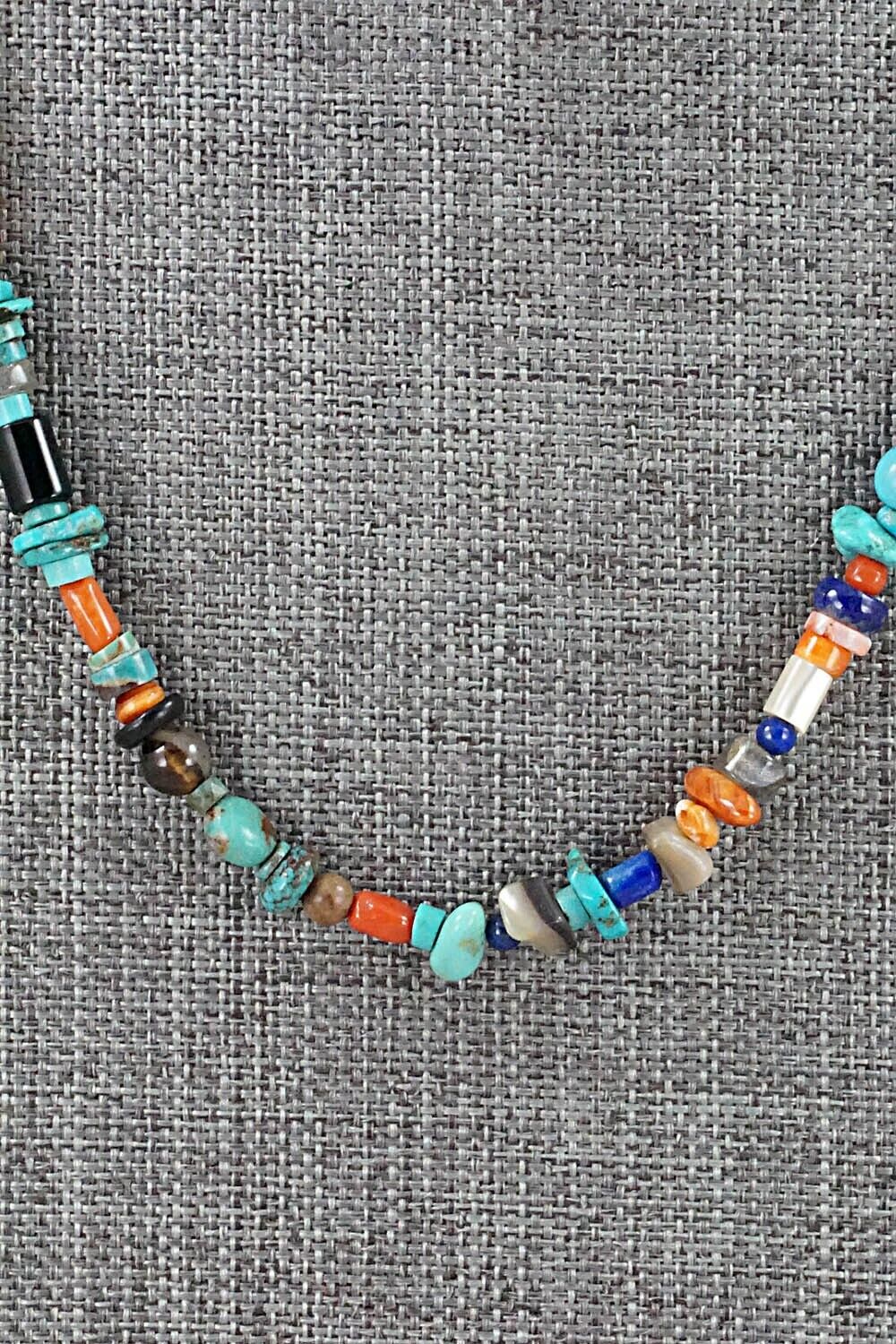 Multi Stone and Sterling Silver Necklace - Helen Tsosie