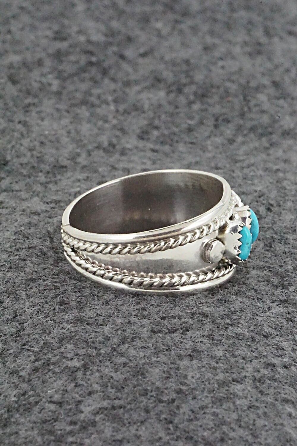 Turquoise & Sterling Silver Ring - Sondra Whitegoat - Size 10.5