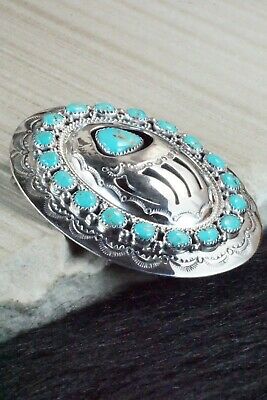 Turquoise & Sterling Silver Belt Buckle - Wilbert Muskett Sr.