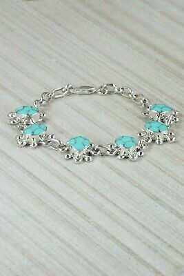 Turquoise & Sterling Silver Link Bracelet - Amielda Peynetsa