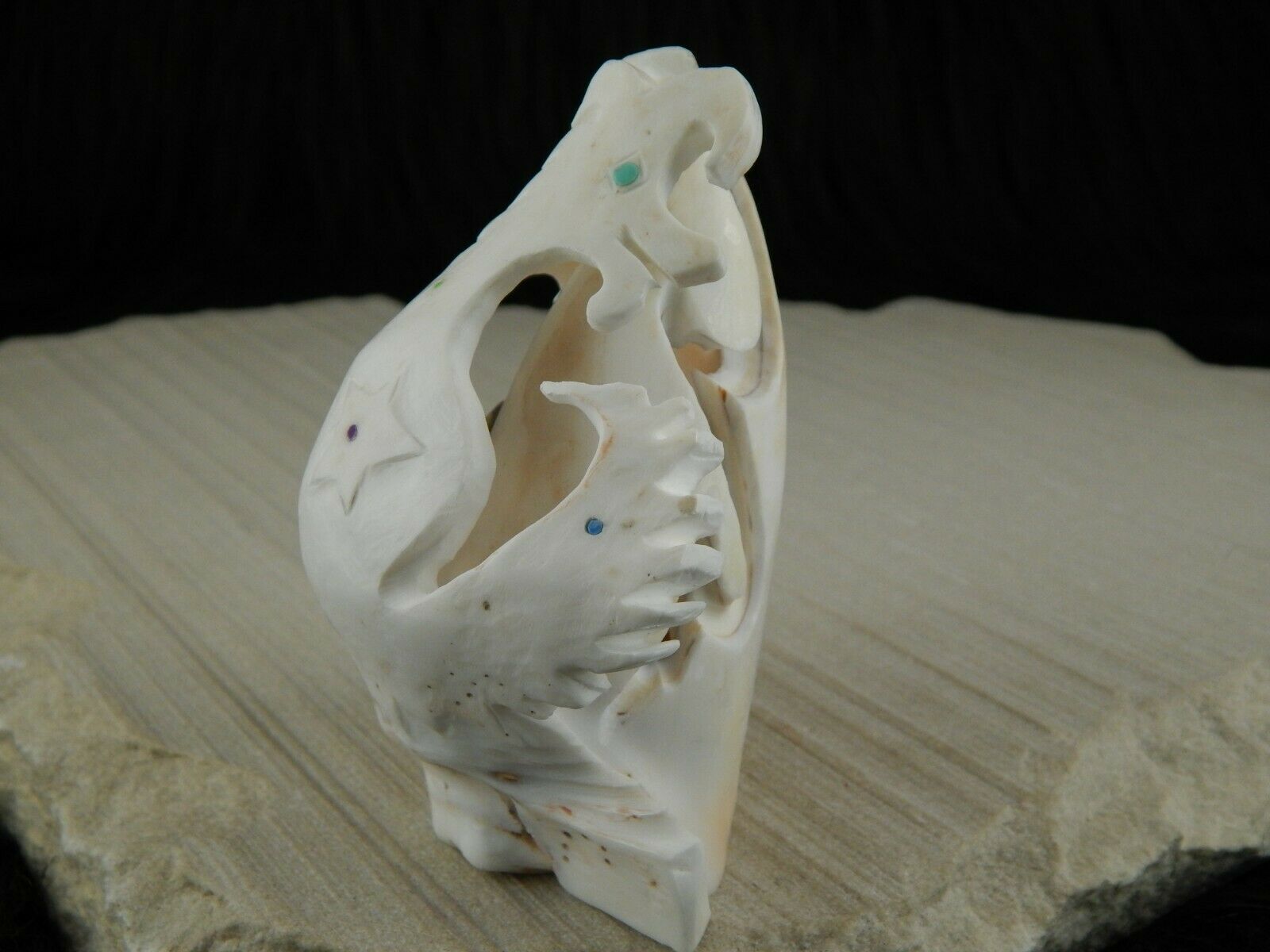 Sea Horse Zuni Fetish Carving - Vaughn Kaskalla - High Lonesome Trading