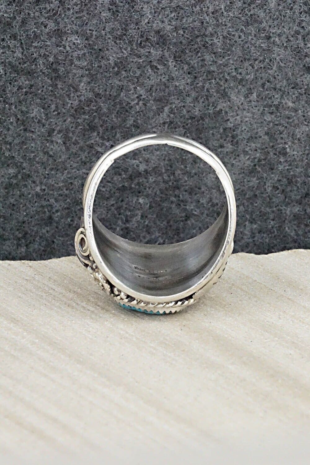 Turquoise & Sterling Silver Ring - Leonard Spencer - Size 11.75