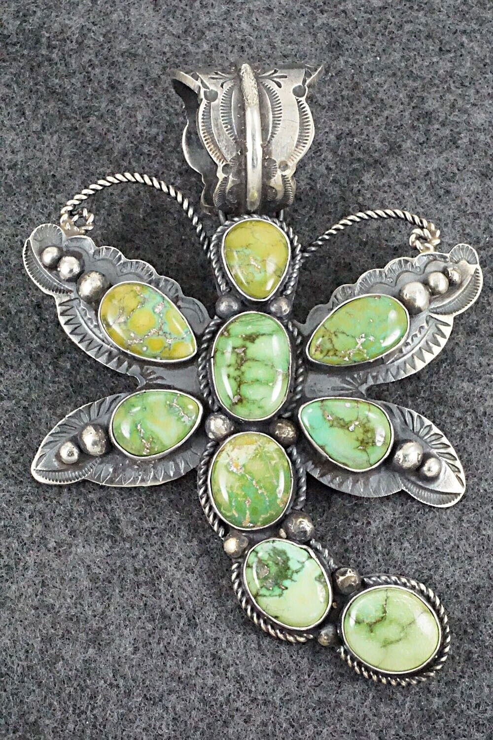 Turquoise & Sterling Silver Pendant - Shawn Cayatineto
