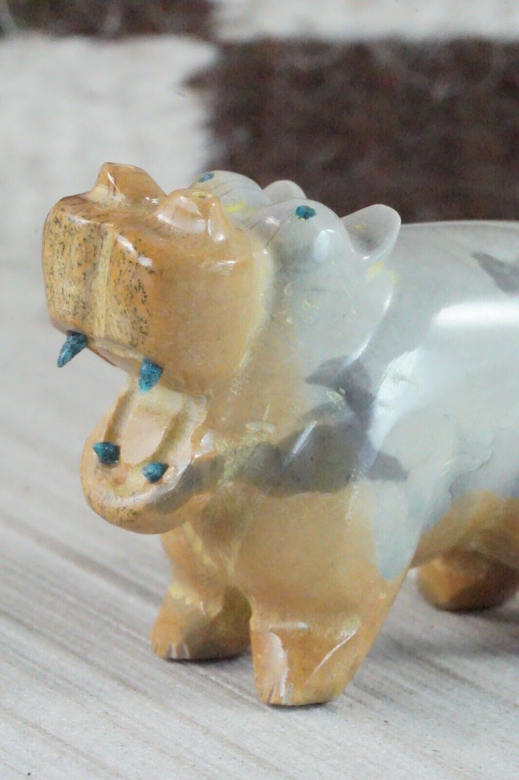 Hippo Zuni Fetish Carving - Enrike Leekya