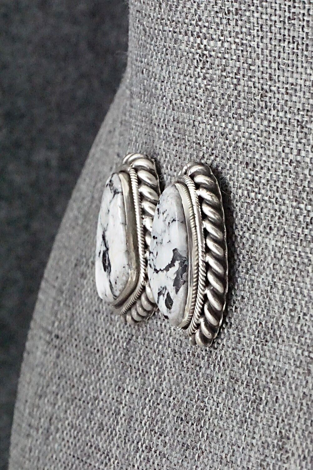 White Buffalo & Sterling Silver Earrings - Sharon McCarthy