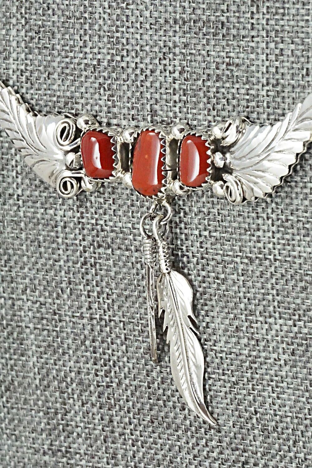 Coral & Sterling Silver Necklace - Sadie Jim