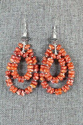 Spiny Oyster & Sterling Silver Earrings - Louise Joe