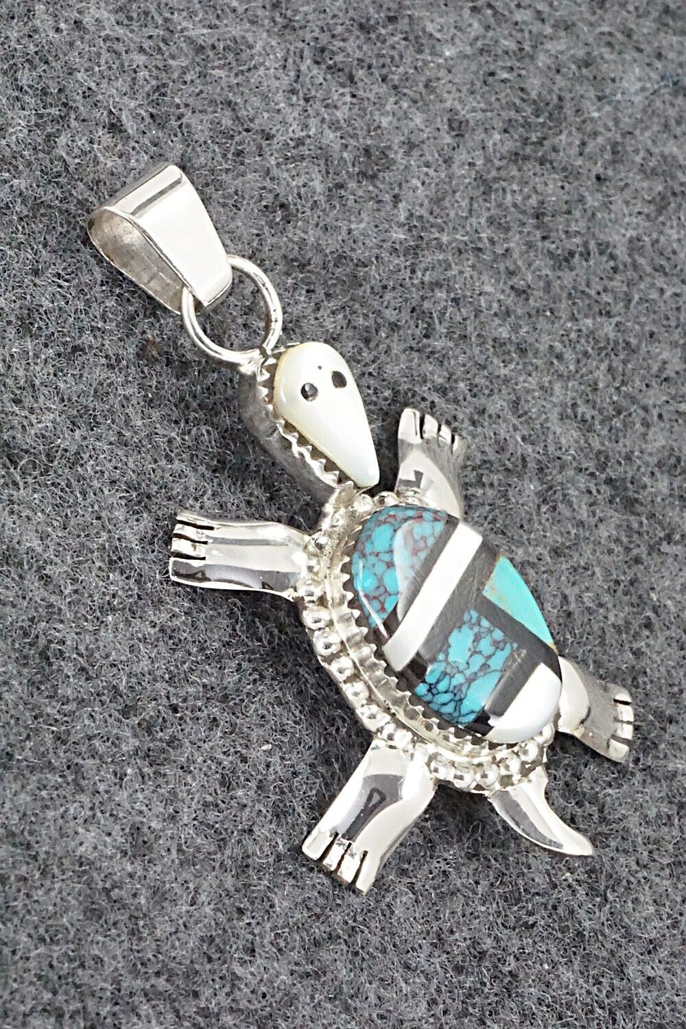 Multi Stone & Sterling Silver Inlay Pendant - Wayne Haloo