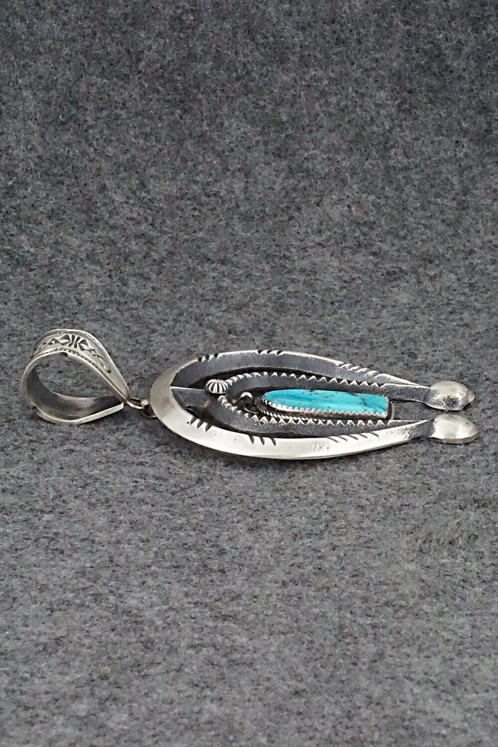 Turquoise and Sterling Silver Pendant - Martha Cayatineto