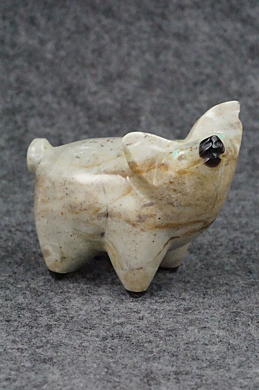 Pig Zuni Fetish Carving - Enrike Leekya