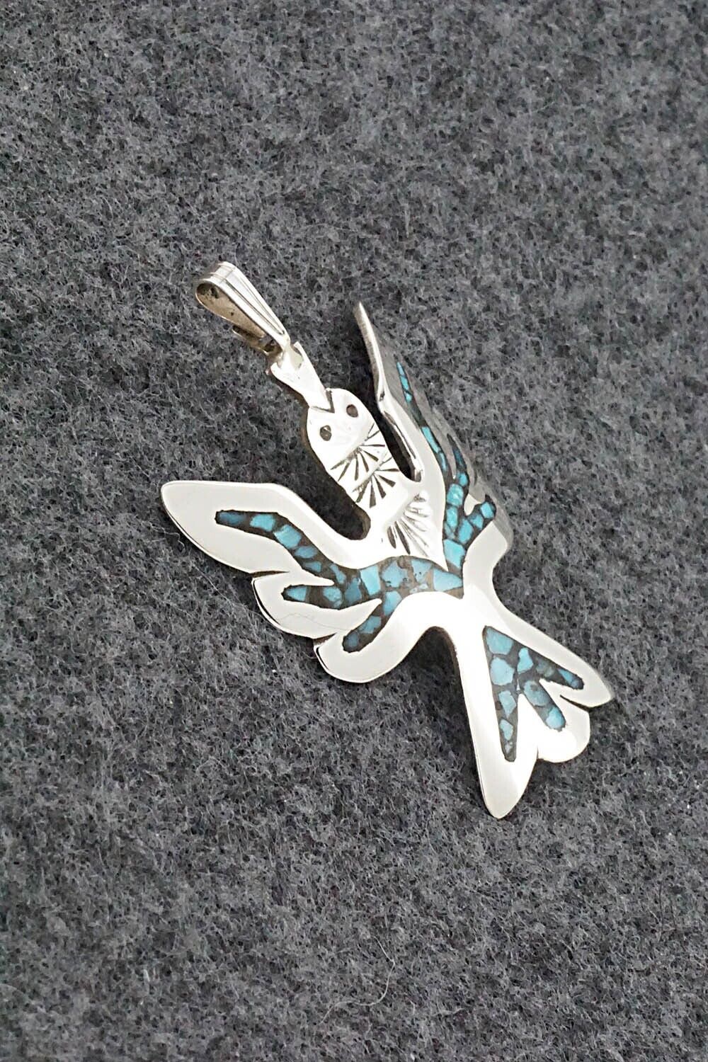 Turquoise and Sterling Silver Pendant - Jolene Yazzie
