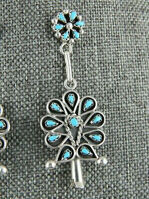 Zuni Sterling Silver and Turquoise Necklace and Earrings Set - Tricia Leekity - High Lonesome Trading