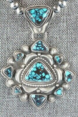 Turquoise and Sterling Silver Pendant & Necklace - Tom Lewis - High Lonesome Trading