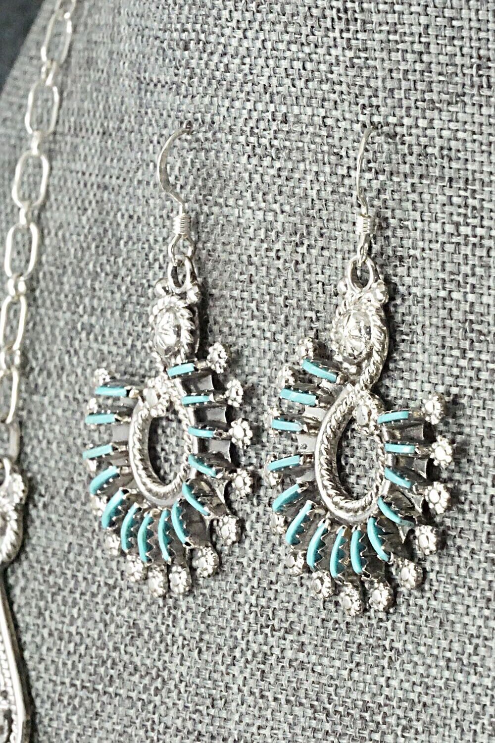 Turquoise & Sterling Silver Necklace Set - Kevin Leekity