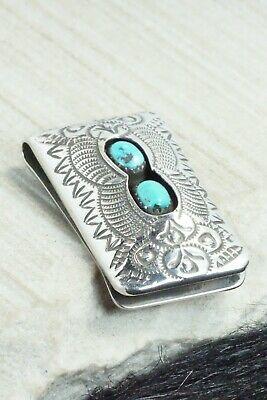 Turquoise & Sterling Silver Money Clip - Shirley Skeets - High Lonesome Trading