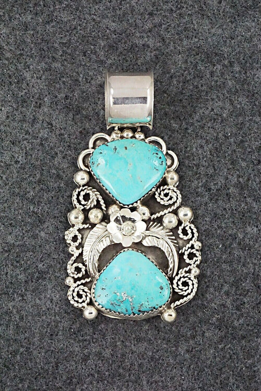 Turquoise & Sterling Silver Pendant - Shirley Largo