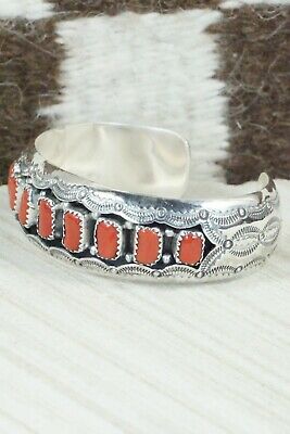 Coral and Sterling Silver Bracelet - Wilbert Muskett Sr.