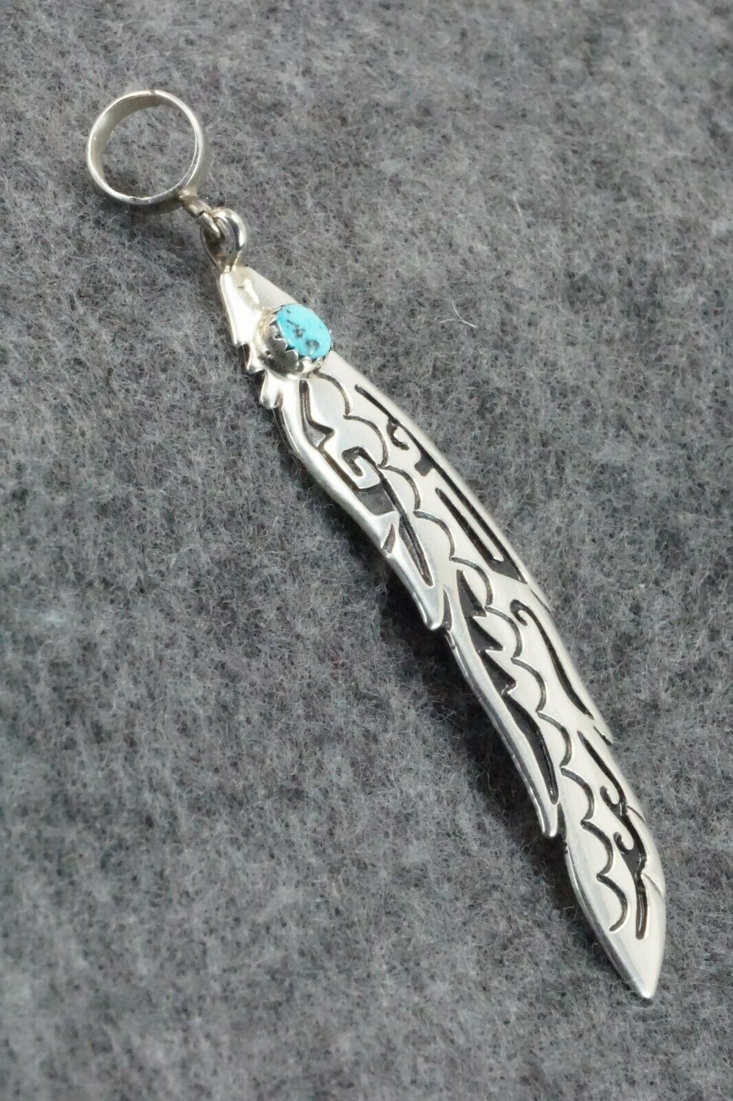 Turquoise & Sterling Silver Pendant - Rosita Singer