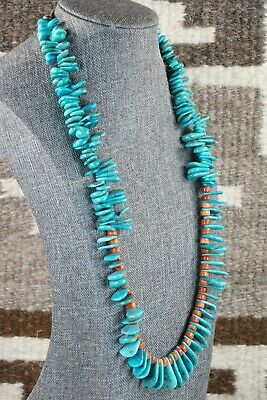 Navajo Turquoise & Spiny Oyster Necklace - Native American