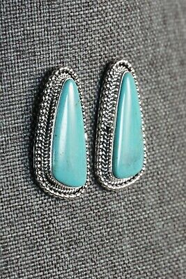 Navajo Turquoise and Sterling Silver Earrings - Annissa Martinez - High Lonesome Trading