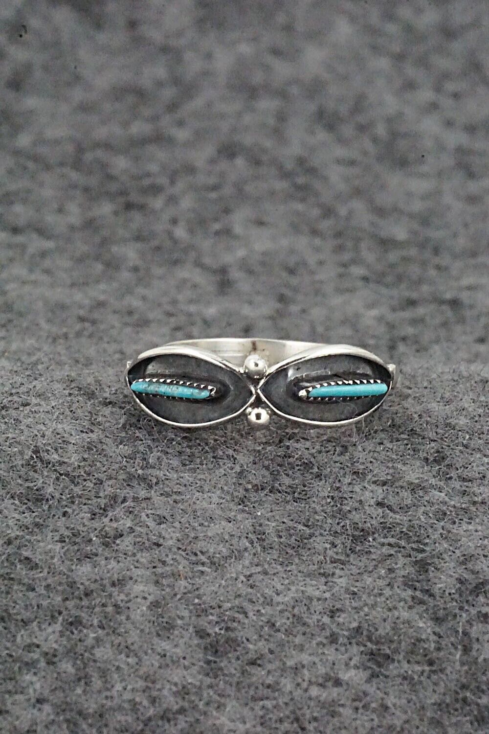 Turquoise & Sterling Silver Ring - Fernando Othole - Size 8.5